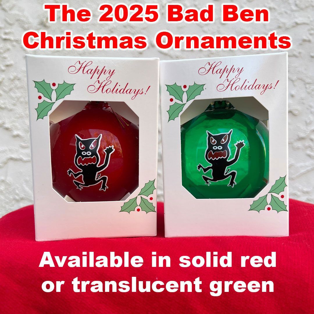 The Bad Ben Christmas Ornament Selection