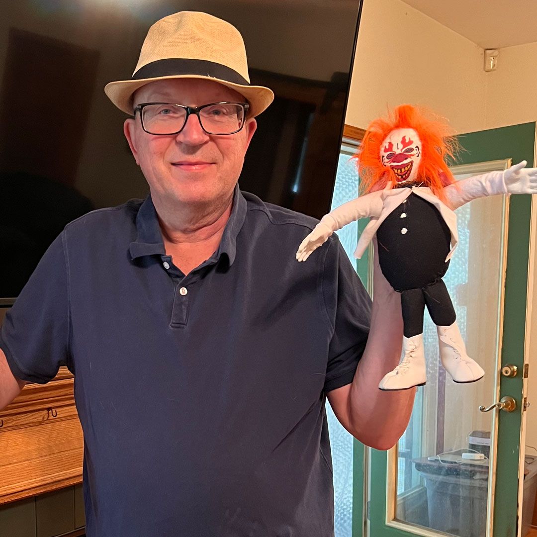 Handmade Crescent Moon Clown Doll