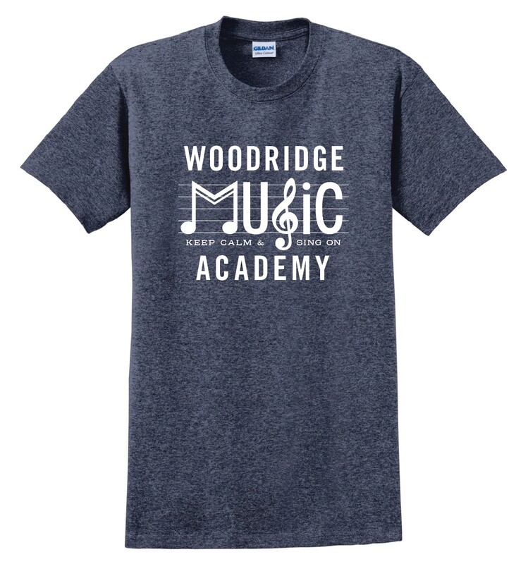 Keep Calm & Sing On, Navy T-shirt, Woodridge Music Academy
