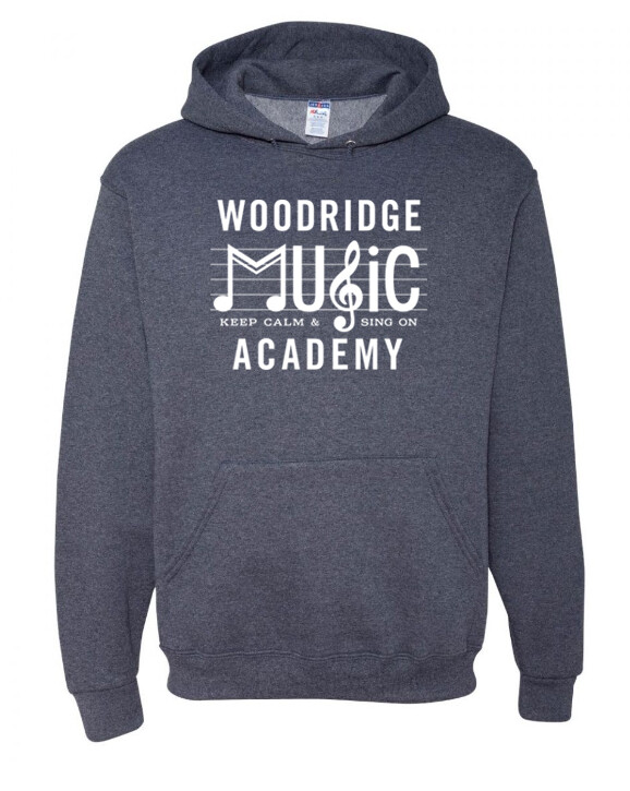 Keep Calm & Sing On, Navy Hoodie, Woodridge Music Academy