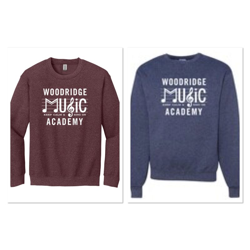 Keep Calm & Sing On, Crewneck Sweatshirt, Woodridge Music Academy