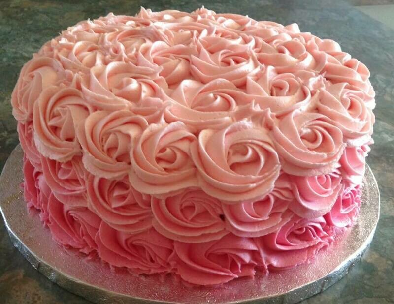 Ombré rosetta cake