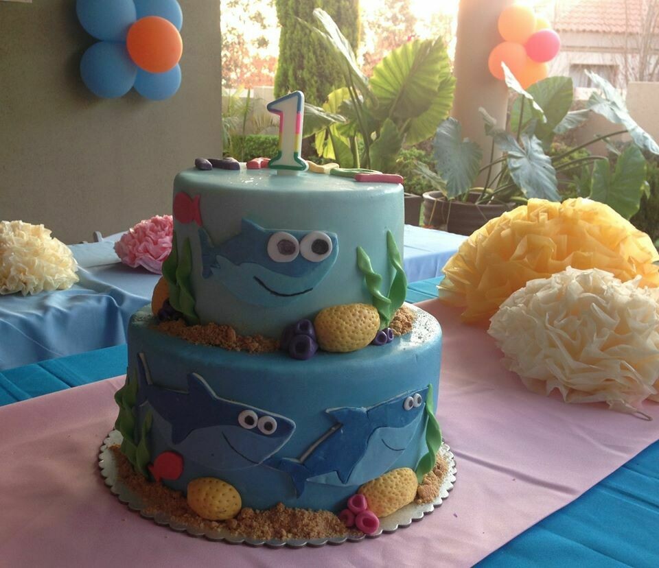 Two tier Baby Shark cake