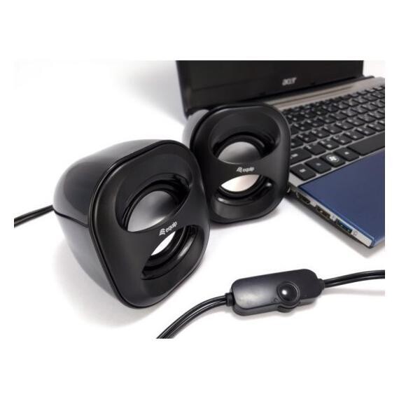 ALTOPARLANTE SPEAKER MINI EQUIPE 245330 - CASSE 6W CON JACK 3.5mm PER PC E LAPTOP - NERO - USB 2.0