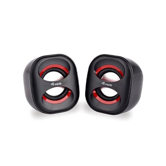 ALTOPARLANTE SPEAKER MINI EQUIPE 245331 - CASSE 6W CON JACK 3.5mm PER PC E LAPTOP - NERO/ROSSO - USB 2.0