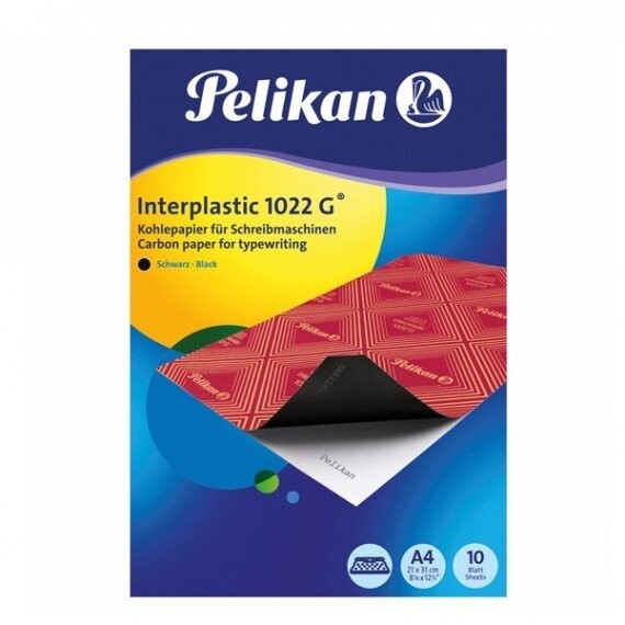 Carta carbone Interplastic 1022G - 21x31 cm - nero - Pelikan - conf. 10 fogli