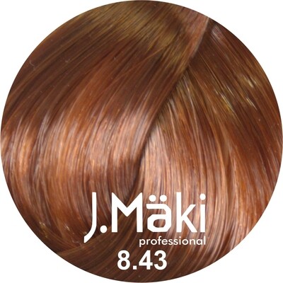 J.Maki Стойкий краситель для волос 8.43 Медно-золотистый светлый 60 мл (J.Mäki Professional)