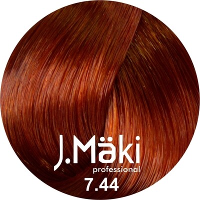 J.Maki Стойкий краситель для волос 7.44 Интенсивный медный 60 мл (J.Mäki Professional)