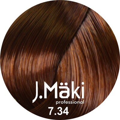 J.Maki Стойкий краситель для волос 7.34 Золотисто-медный 60 мл (J.Mäki Professional)