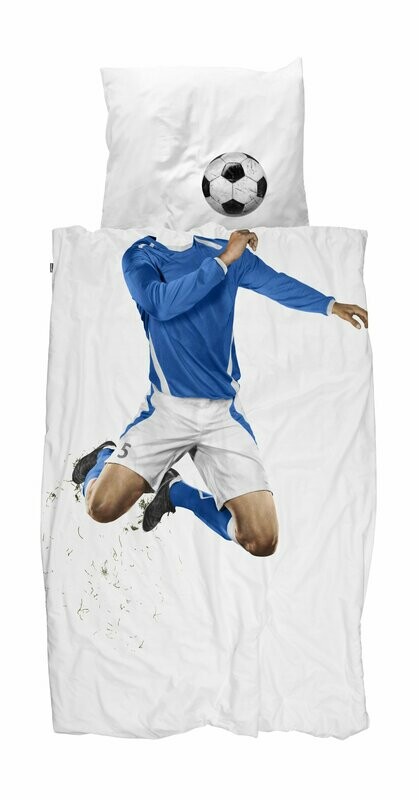 Snurk dekbedovertrek voetballer blauw