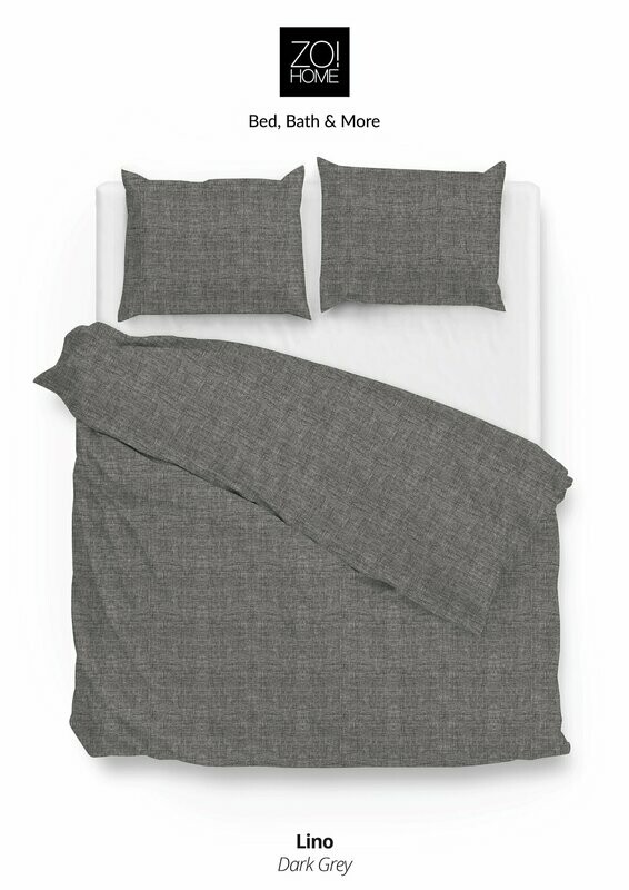 Zo! Home dekbedovertrek Lino, Dark-Grey