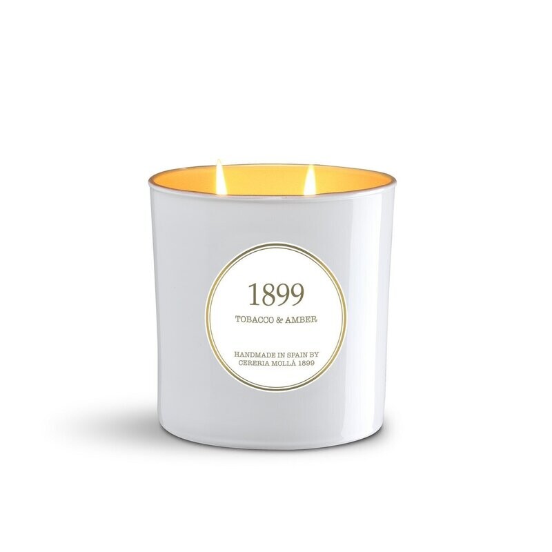Cereria Mollà 1899 - Tobacco & Amber -Gold Edition Geurkaars XL - 600 gram 3 lonten/wiek.