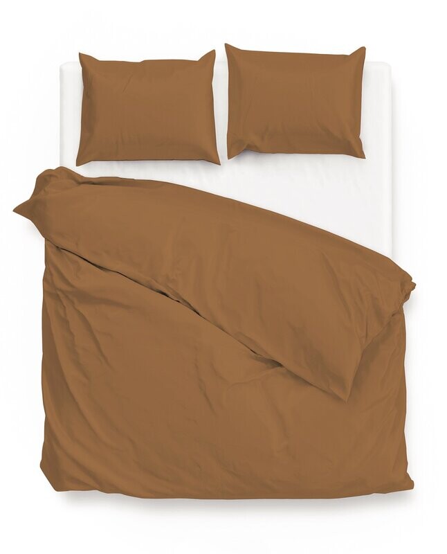 Zo!Home Satinado dekbedovertrek Cognac Brown
