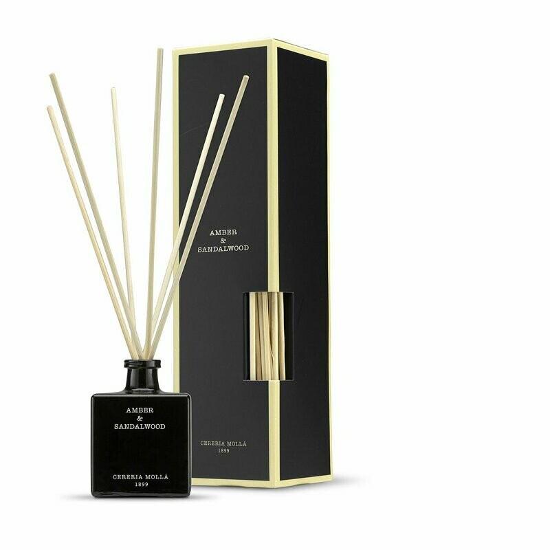 Cereria Mollà 1899 - Amber & Sandalwood Premium diffuser/geurstokjes - 100 ml.