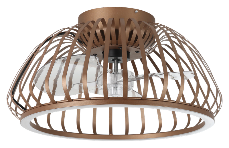 EGLO Mogano Plafondlamp met ventilator - Plafondventilator - Ø 42.8 cm - Instelbaar wit licht - DC energy saving - Brons - Dimbaar - 6 Standen