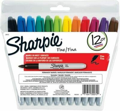Sharpie Fine Permanent Markers - Set of 12
