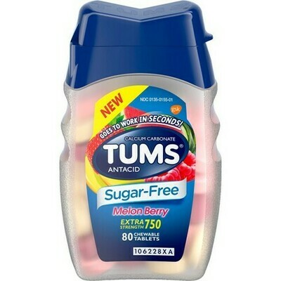 TUMS - Sugar Free - 80 Tablets - Melon Berry (GLUTEN FREE)