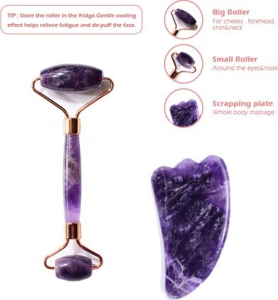 Amethyst Roller &amp; Gua Sha Face Lifting Tool
