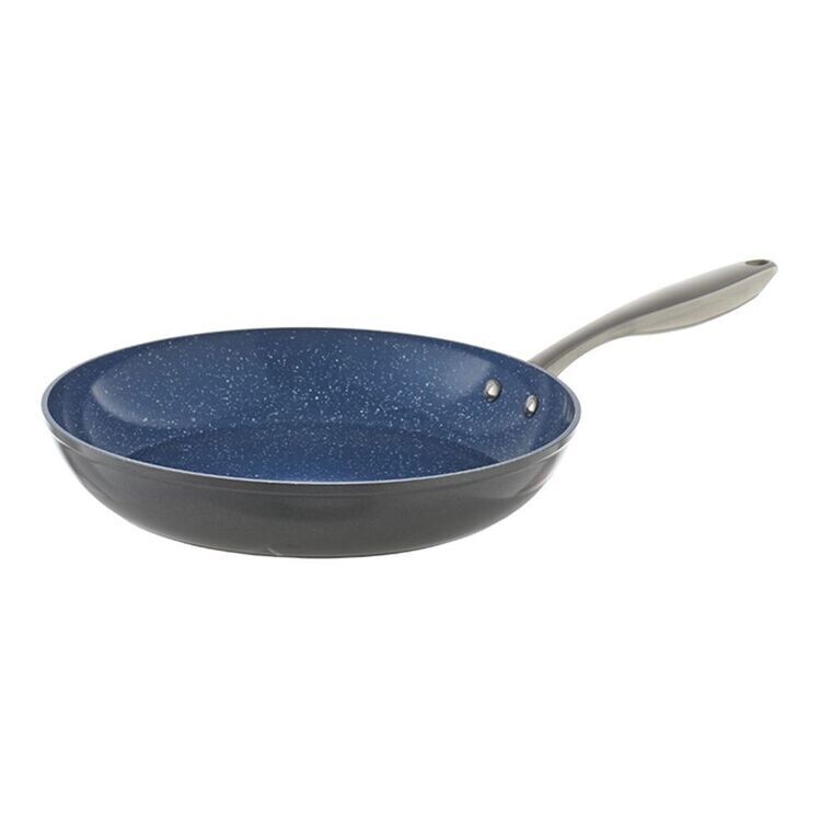 Blue Aluminium & Steel Non Stick Fry Pan