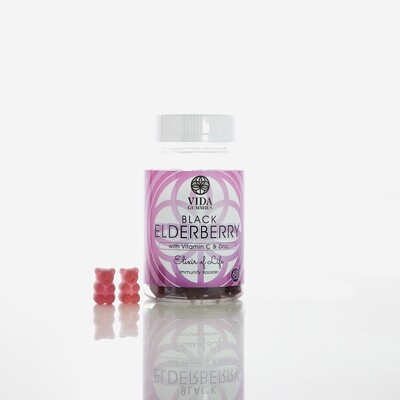 Black Elderberry with Vitamin C & Zinc Gummy -“Elixir of Life” (60 Gummies)