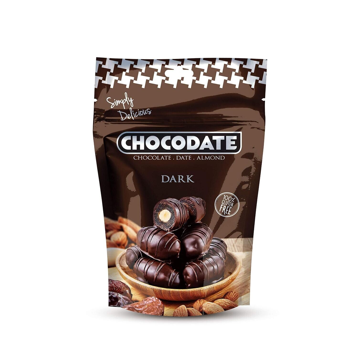 Chocodate Almond Extra Dark 85% - 100g Contents 8pcs - Bulk Pack