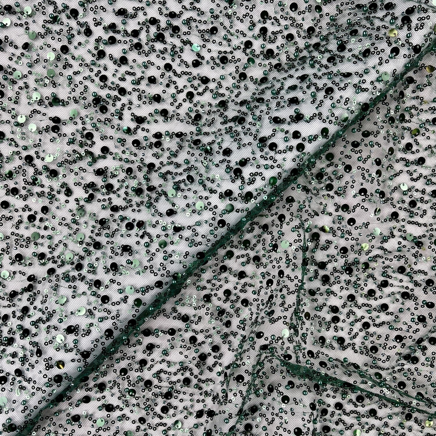 Forest Green - Beaded & Pearl Lace