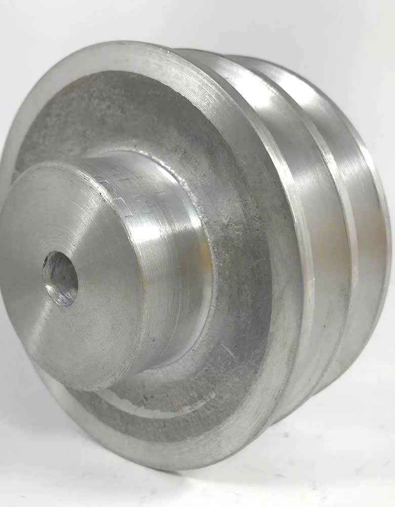 Polea de aluminio 3.1/2" 2 ranuras en A Nacional