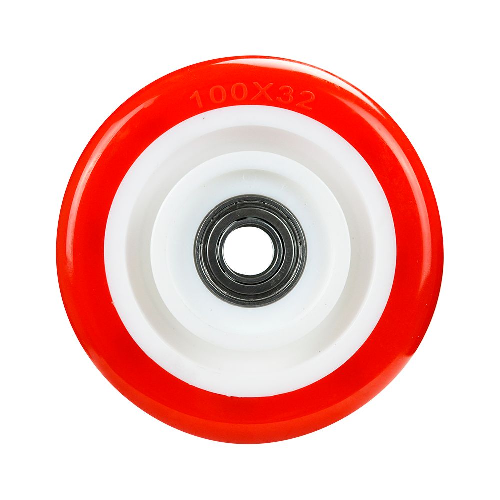 Rueda de poliuretano, 2 rodamientos de 11-100-32 (90kg) Generico