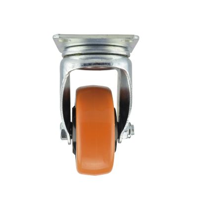 Rodaja giratoria de lamina galvanizada, rueda de pvc naranja con 2 rodamientos de 75-105-30 base 93-62 (90kg) Generico
