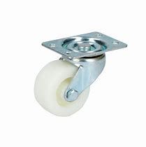 Rodaja giratoria de lamina galvanizada, rueda de polipropileno blanco con 2 rodamientos de 75-105-30 base 93-62 (90kg) Generico