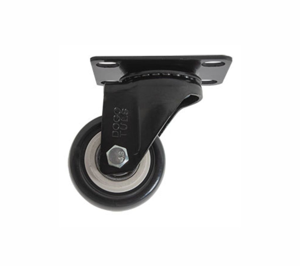 Rueda para rodaja en pvc negro con 2 rodamientos de 38mm Generico