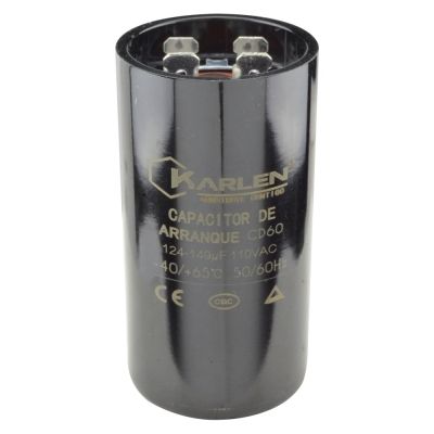 Capacitor de arranque de baquelita 110V 340-408MF (36mm-70mm) 3/4 HP Karlen