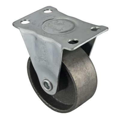 Rodaja fija de lamina galvanizada, rueda de acero con buje de 75-91-26 base 70-46 (100kg) Generico