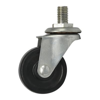 Rodaja de lamina galvanizada con espiga roscada, rueda de hule negro, 1 rodamiento de 85-95-26 espiga 60mm M12 (60kg) Generico Rodaja de lamina galvanizada con espiga roscada, rueda de hule negro, 1 rodamiento de 85-95-26 espiga 60mm M12 (60kg) Generico