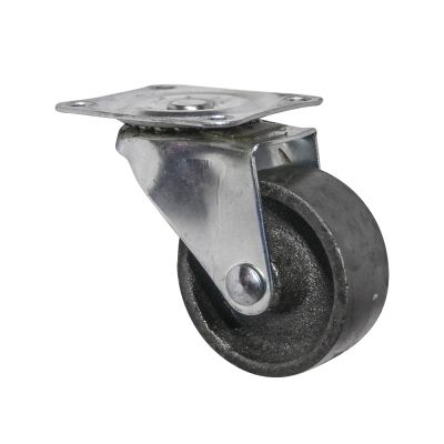 Rodaja giratoria de lamina galvanizada, rueda de acero con buje de 65-87-25 base 70-58 (90kg) Generico