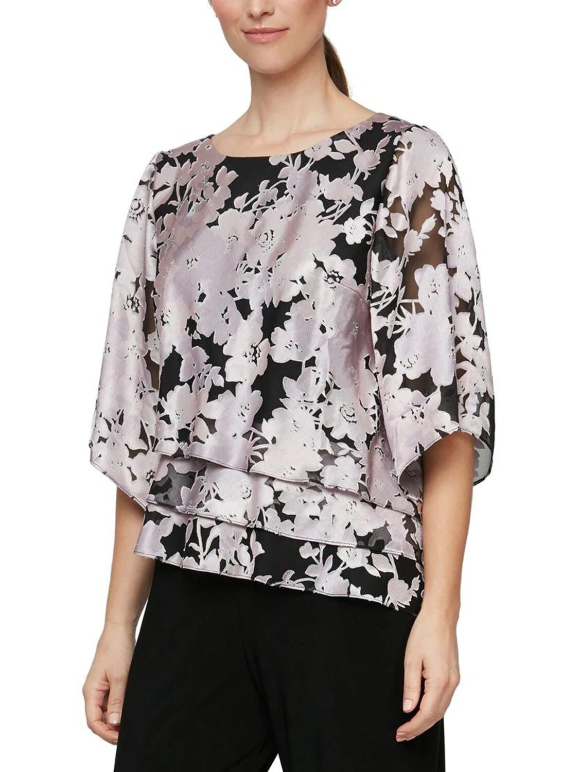 Blusa asimétrica con manga 3/4