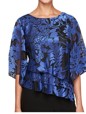 Blusa asimétrica de manga 3/4