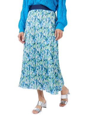 Falda plisada con print tribal.