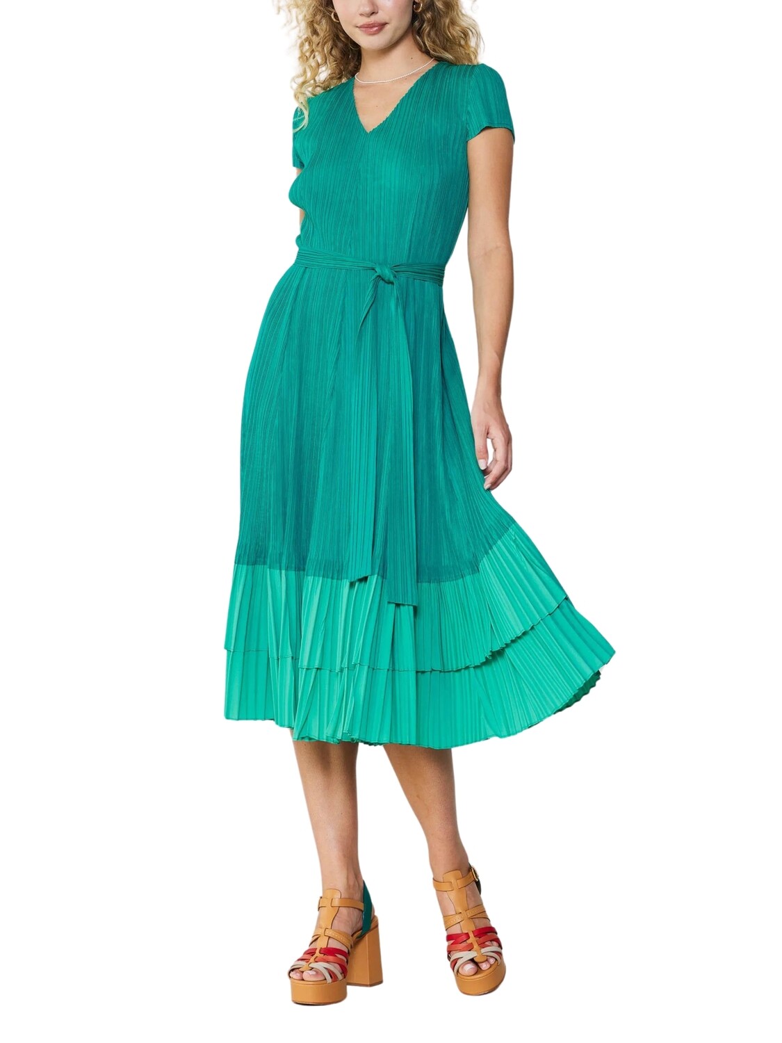 Vestido midi plisado
