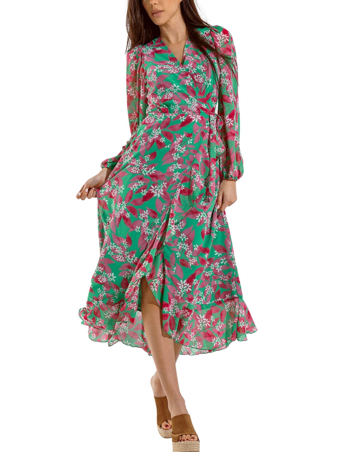 Vestido midi camisero de manga larga