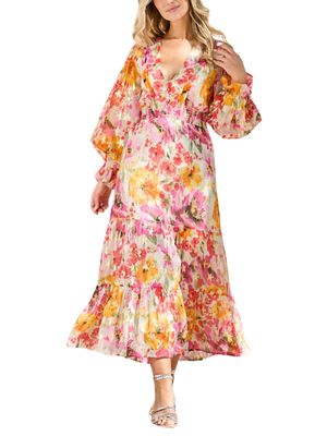 Vestido midi de manga larga