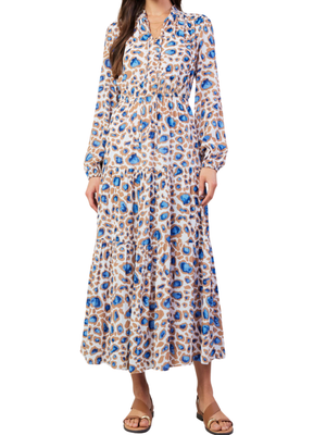 Maxi vestido con print de leopardo