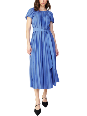 Vestido midi plizado de manga japonesa
