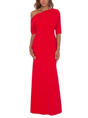 Vestido largo de hombro caido