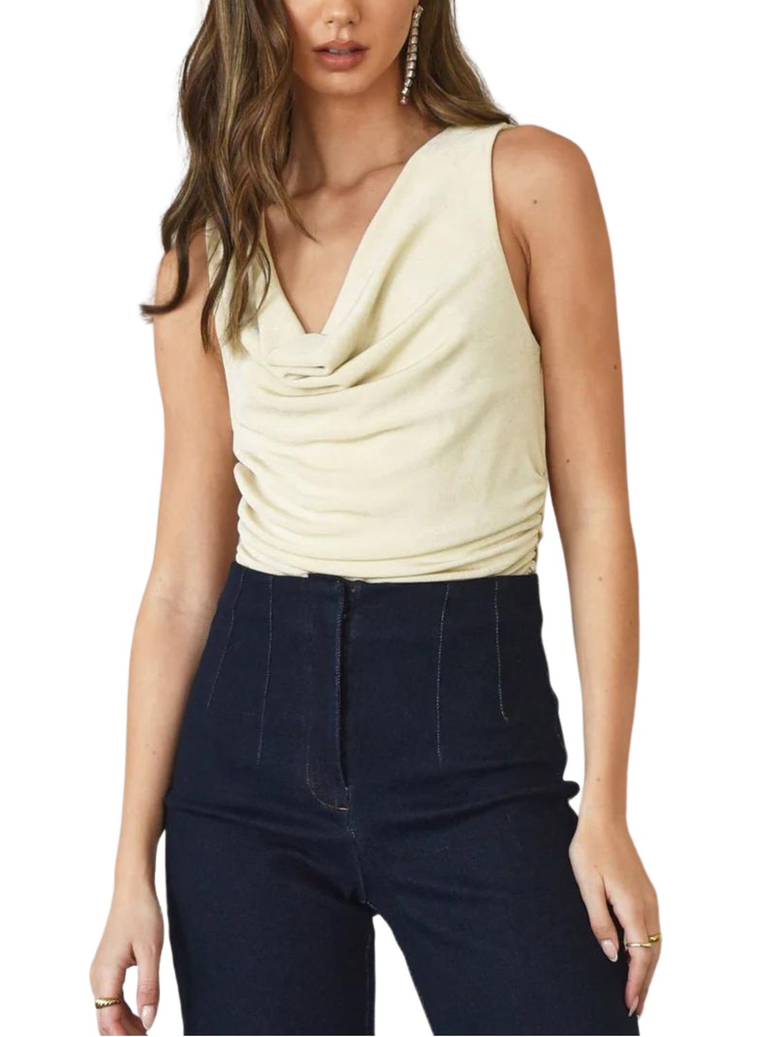 Panty blusa con cuello drapeado