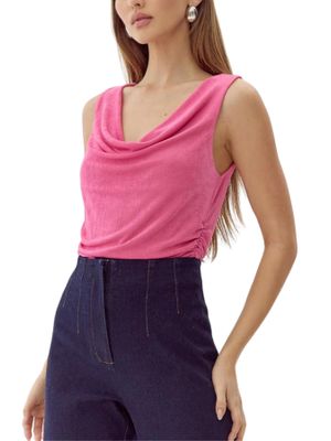 Panty blusa con cuello drapeado