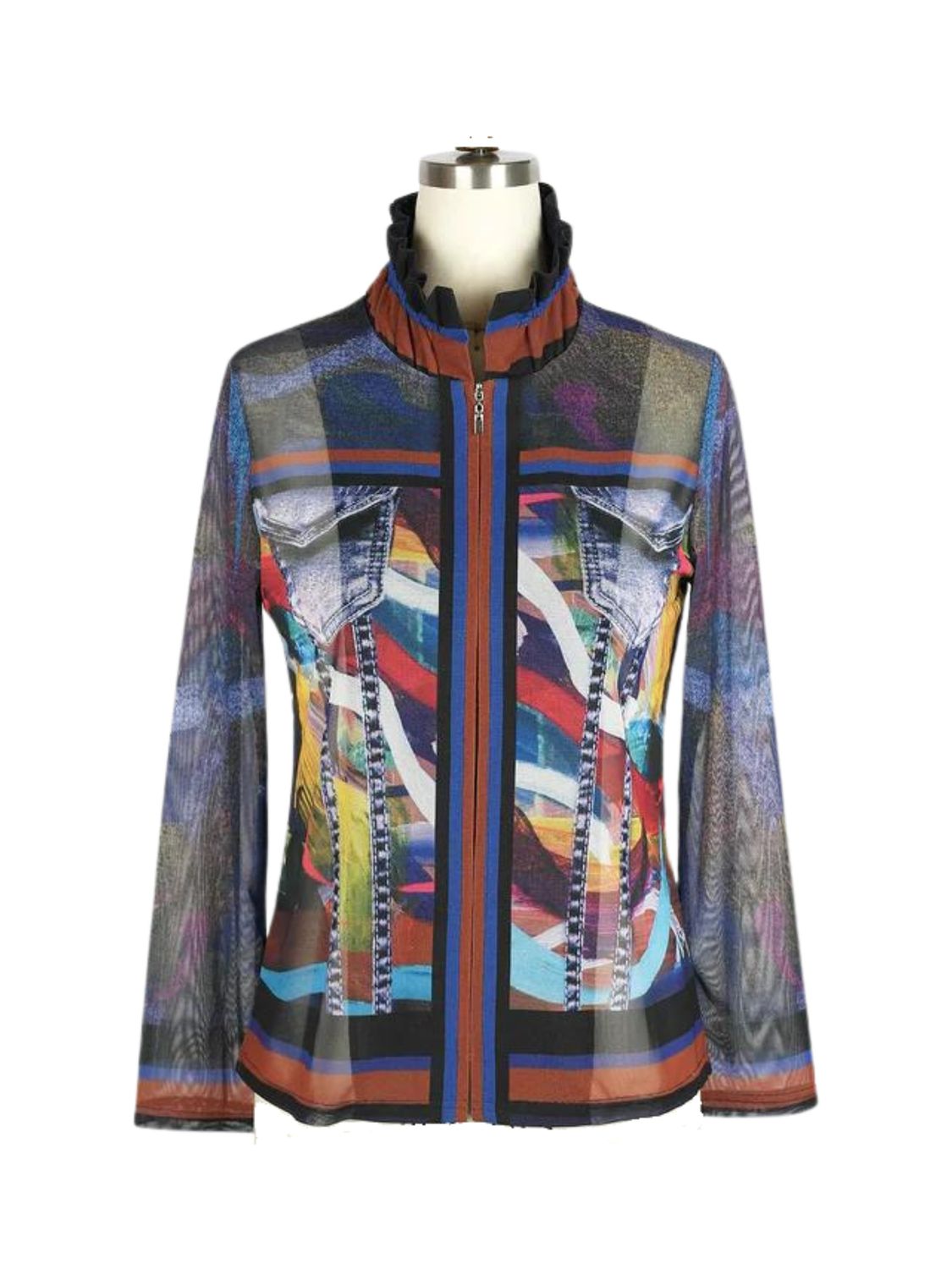 Conjunto de blusa y chaqueta con print multicolor