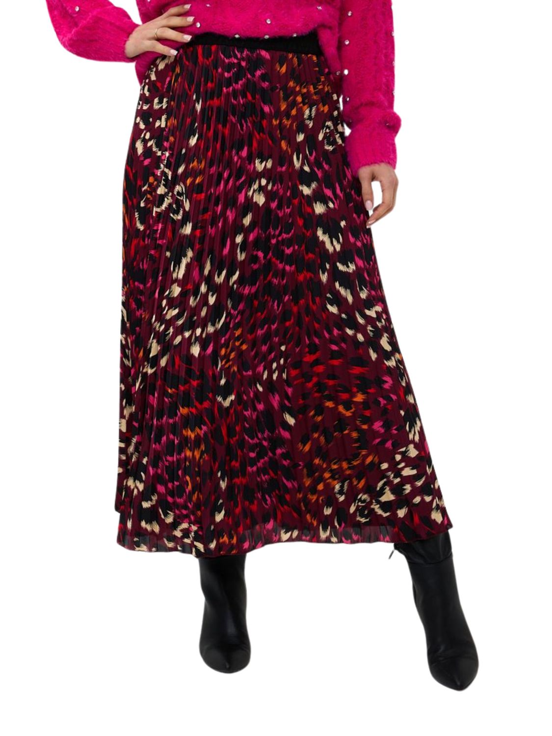 Falda plisada en animal print