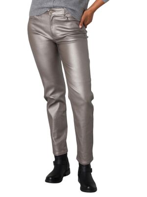 Pantalón metálico en piel vegana