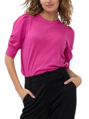 Sweater de manga corta drapeada
